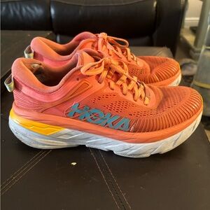 Hoka Bondi 7 Women's Orange Running Shoes